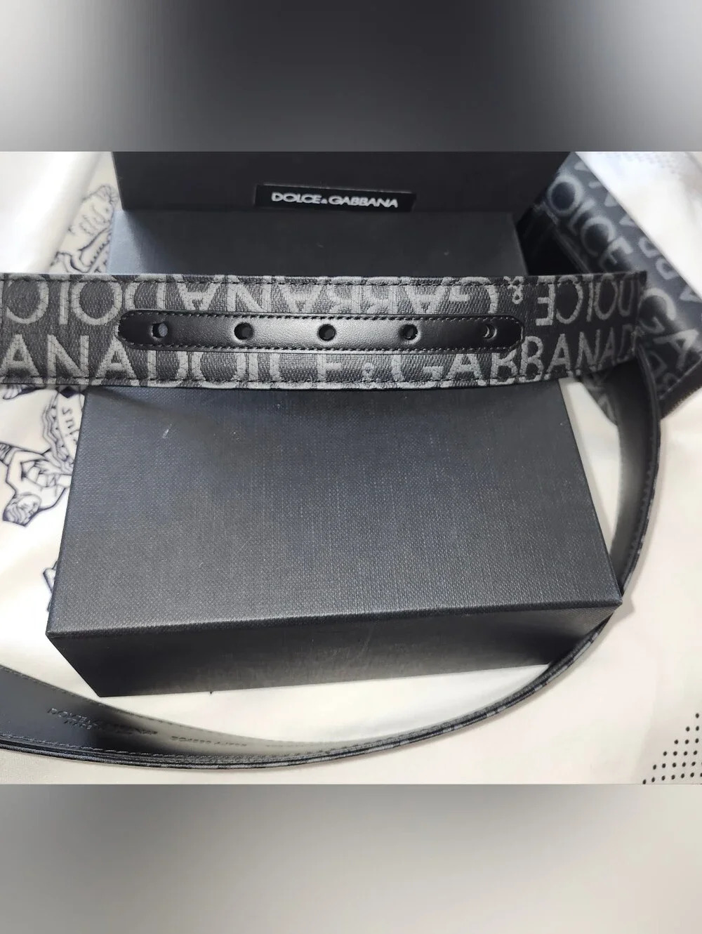 Authentic Dolce & Gabbana DG Logo Coated Jacquard Belt kit